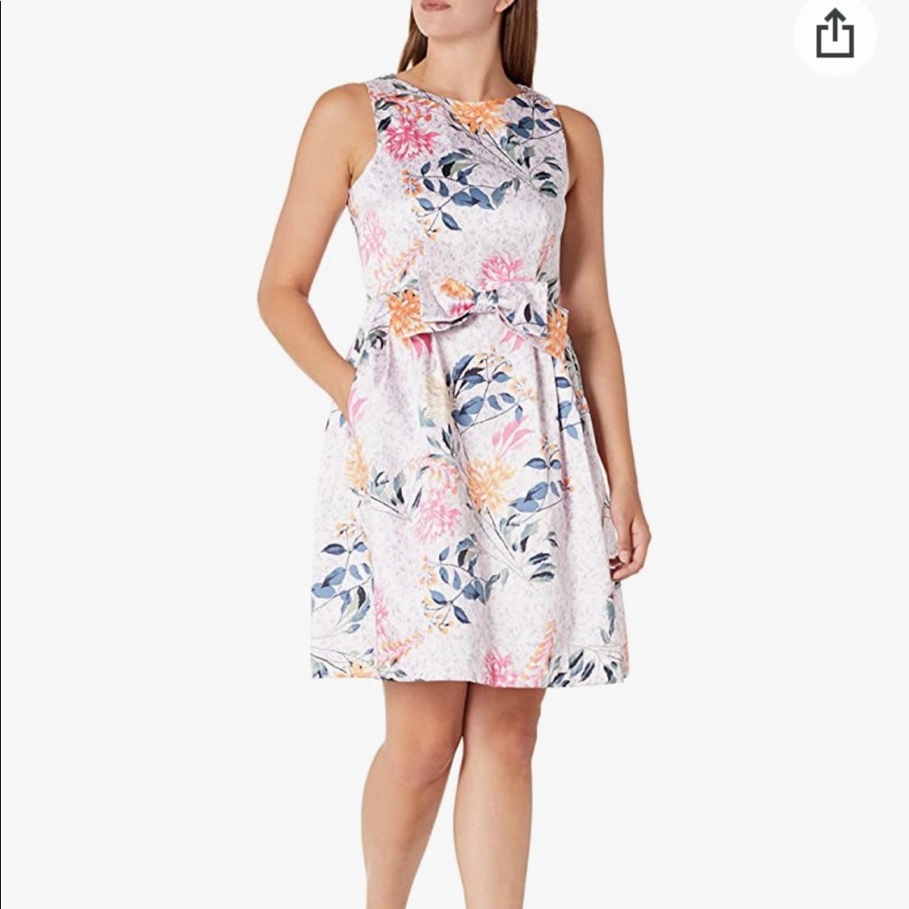 Tahari ASL Women's Sleeveless Bow Waist Dress